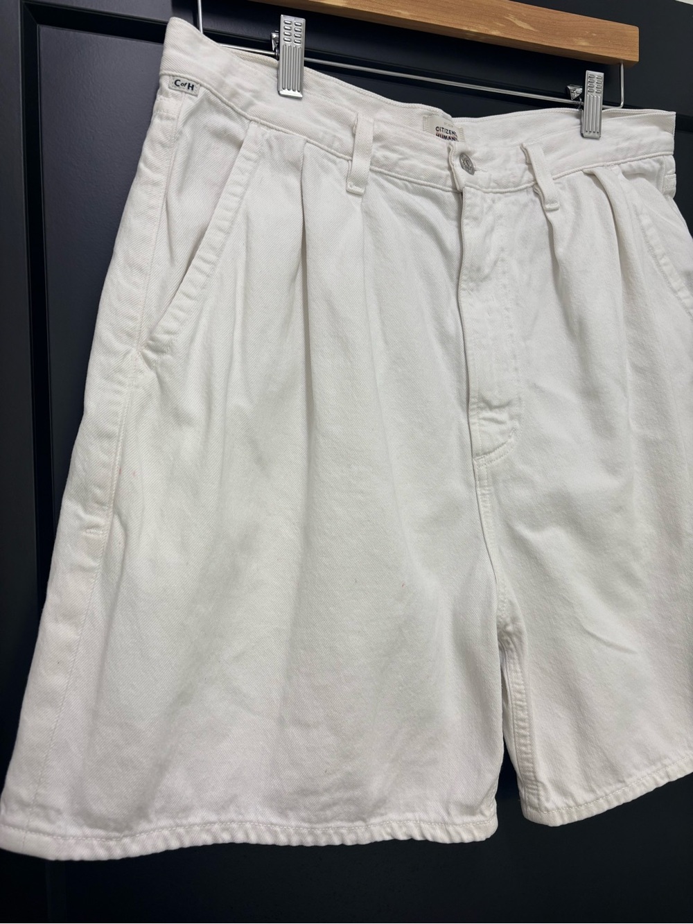 Citizens of Humanity Maritzy Pleated Shorts White Size 31 Cotton High rise - Picture 4 of 12